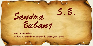 Sandra Bubanj vizit kartica